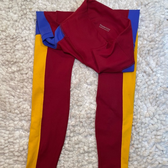 Power Hold Fabletics Red Blue Yellow High Rise Ex Small Athletic Leggings NWOT - Picture 13 of 14